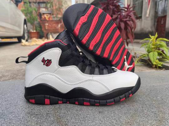 Air Jordan 10 White Black Red AJ X Men's Basketball Shoes-04